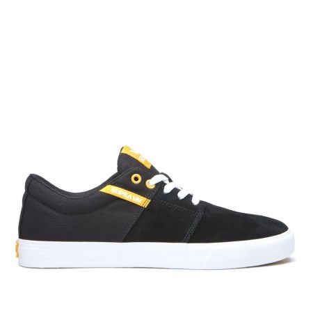 Supra Stacks II Vulc Mens Low Tops Shoes Black UK 67PNS